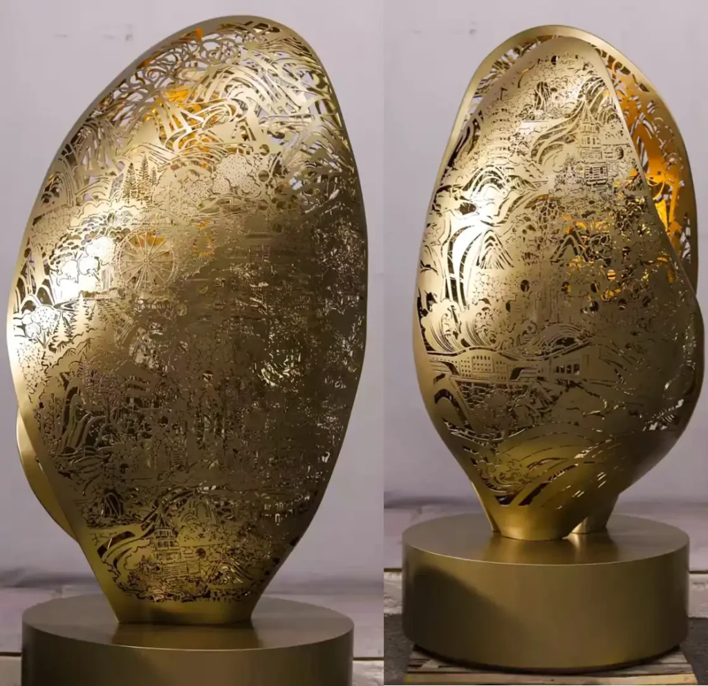 Chinese Sculpture Factory Customizable Metal Stainless Steel Hollow-Out Art Sculpture for Hotels - Wemedec (1)