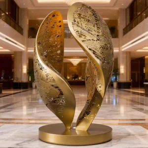 Chinese Sculpture Factory Customizable Metal Stainless Steel Hollow-Out Art Sculpture for Hotels - Wemedec (2)