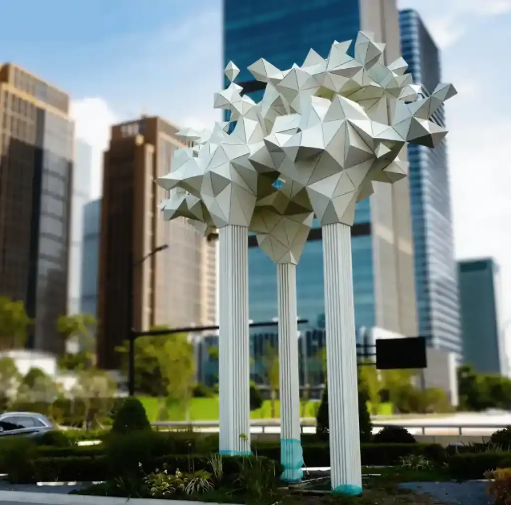 Metal Stainless Steel Cloud Trees Sculpture Made in China (2)