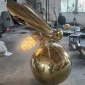 Stainless Steel Mirror Electroplated Surface Firefly Sculpture with Glowing Butt China manufacturer factory supplier WEMEDEC (1)