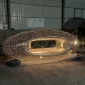 WEMEDEC oval shaped hollow out led lighting sculpture with holes in China factory