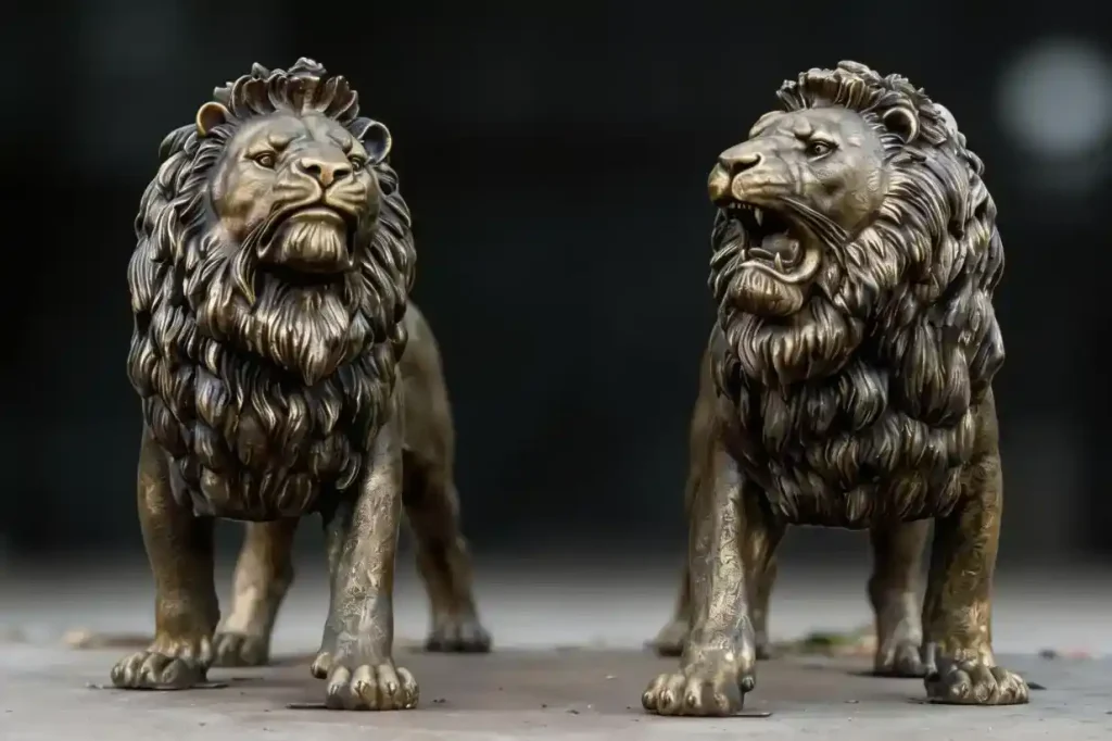 bronze lion sculpture made by Chinese company WEMEDEC