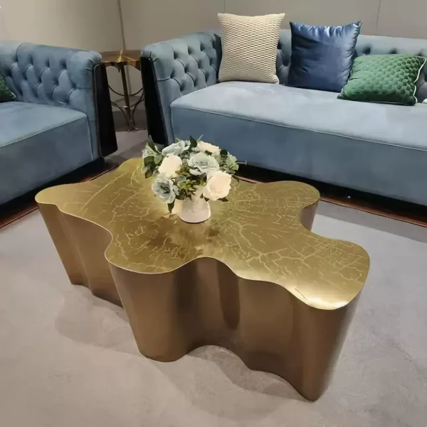 golden color tree stump art coffee table made by China supplier WEMEDEC - Eden Gold Center Table golden color tree stump art coffee table made by China supplier WEMEDEC - Eden Gold Center Table