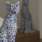 Mosaic Blue and White Porcelain Hand-Crafted Leopard Ornament Made by Chinese manufacturer As Replacement of Charmy Decor WEMEDEC Sculpture for villa
