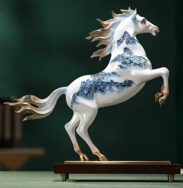 Bronze Horse Sculpture Ornament in Blue And White Porcelain Style - China company WEMEDEC (3) Bronze Horse Sculpture Ornament in Blue And White Porcelain Style - China company WEMEDEC (3)