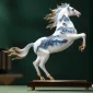 Bronze Horse Sculpture Ornament in Blue And White Porcelain Style - China company WEMEDEC (3)